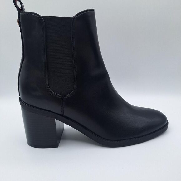 Tommy Hilfiger Women's Brae Pull On Boot Size 11 Black 3.5" Stacked Heel NIB - Picture 2 of 8